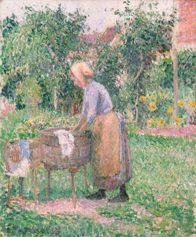 A Washerwoman at Eragny by Camille Jacob Pissarro